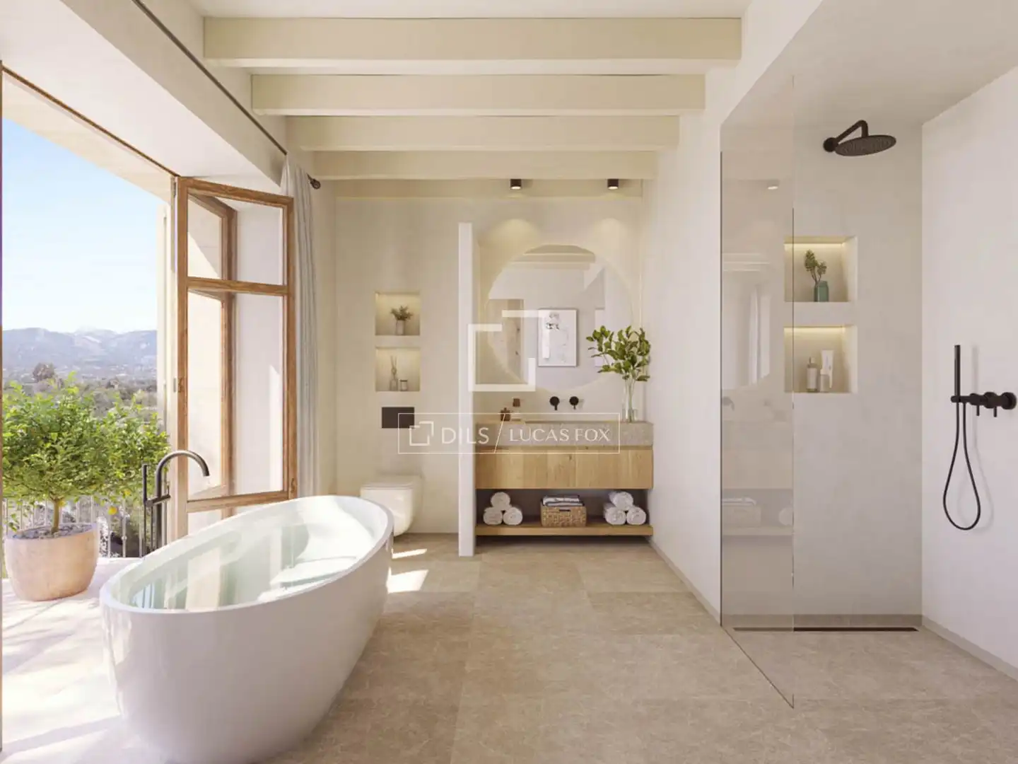 Baño de Casa o chalet en venta en Santa María del Camí con Aire acondicionado, Calefacción y Jardín privado