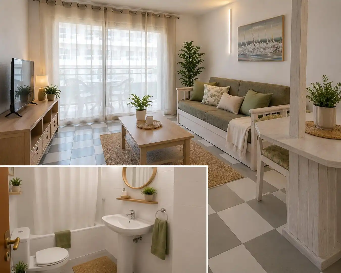 Living room of Apartments for sale in Salou  with Air Conditioner, Private garden and Terrace