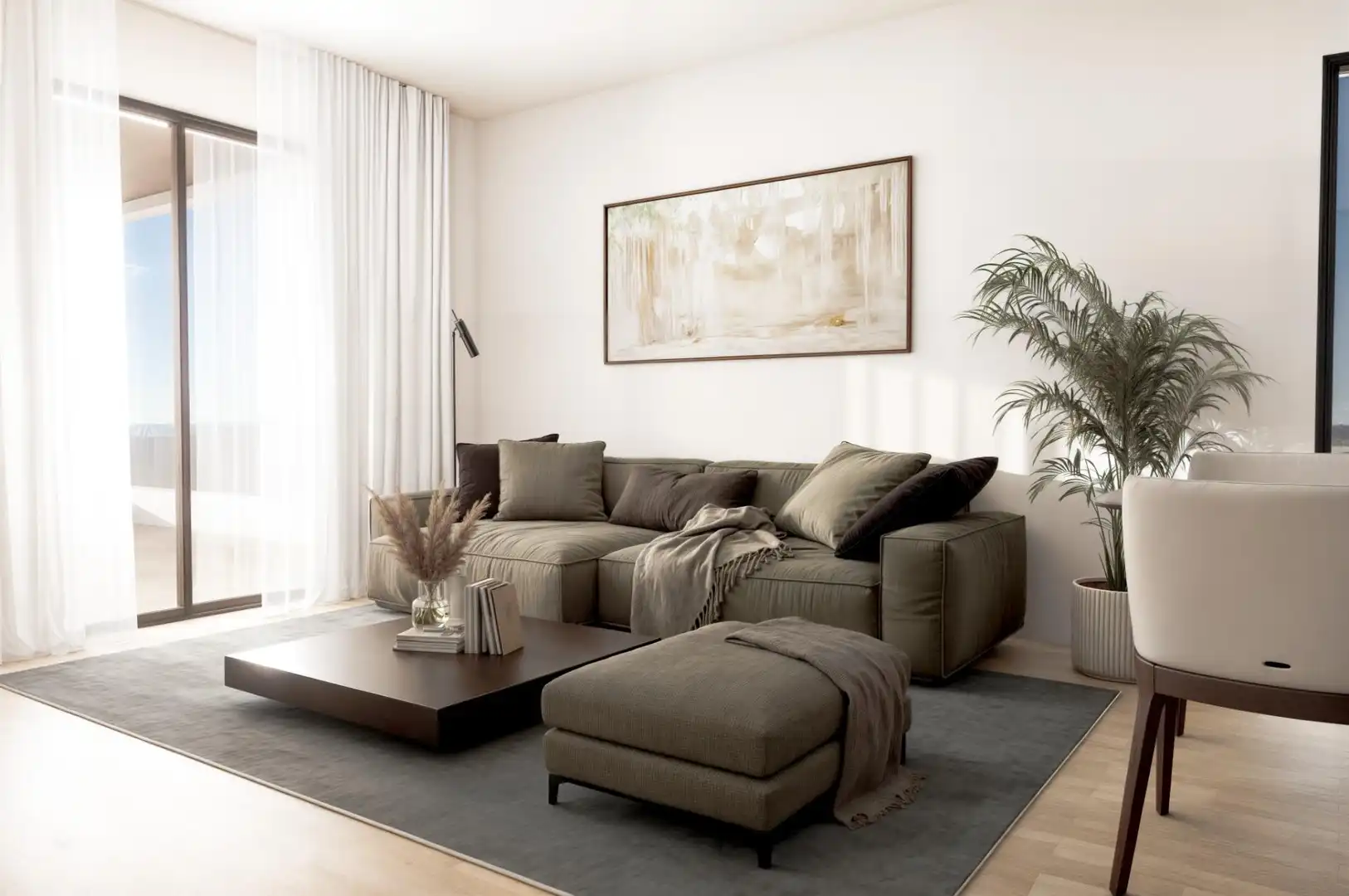 Sala d'estar de Apartament en venda en Finestrat amb Aire condicionat, Terrassa i Piscina comunitària