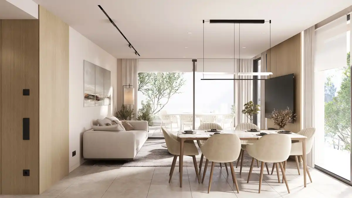Living room of Flat for sale in Estepona  with Air Conditioner, Terrace and Storage room