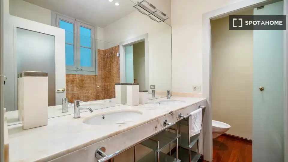 Baño de Piso para compartir en Barcelona con Aire acondicionado, Calefacción y Amueblado