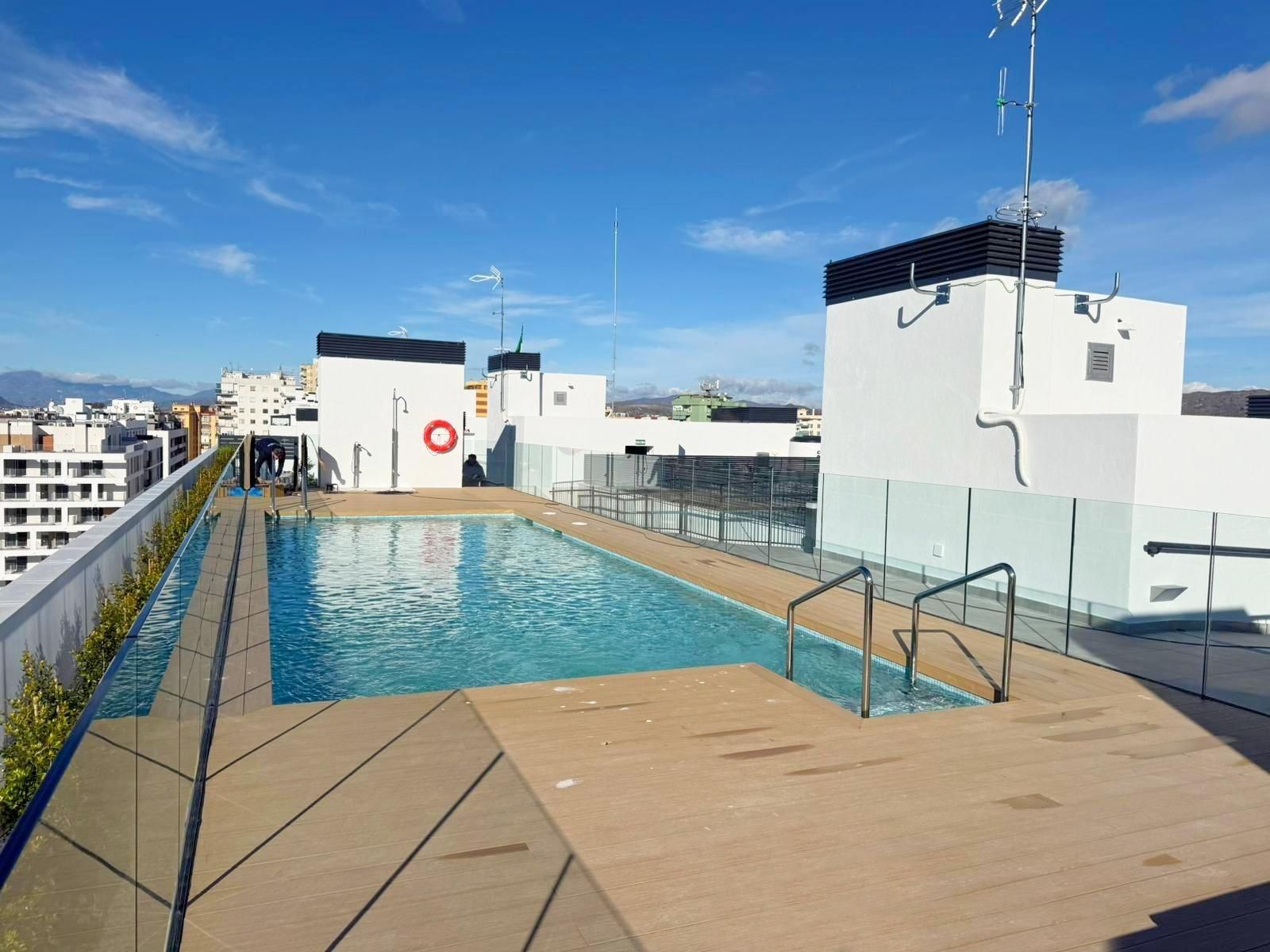 Swimming pool of Flat to rent in Málaga Capital  with Air Conditioner, Heating and Terrace