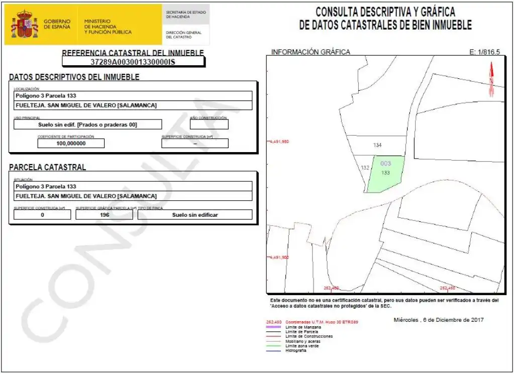 Land for sale in San Miguel de Valero