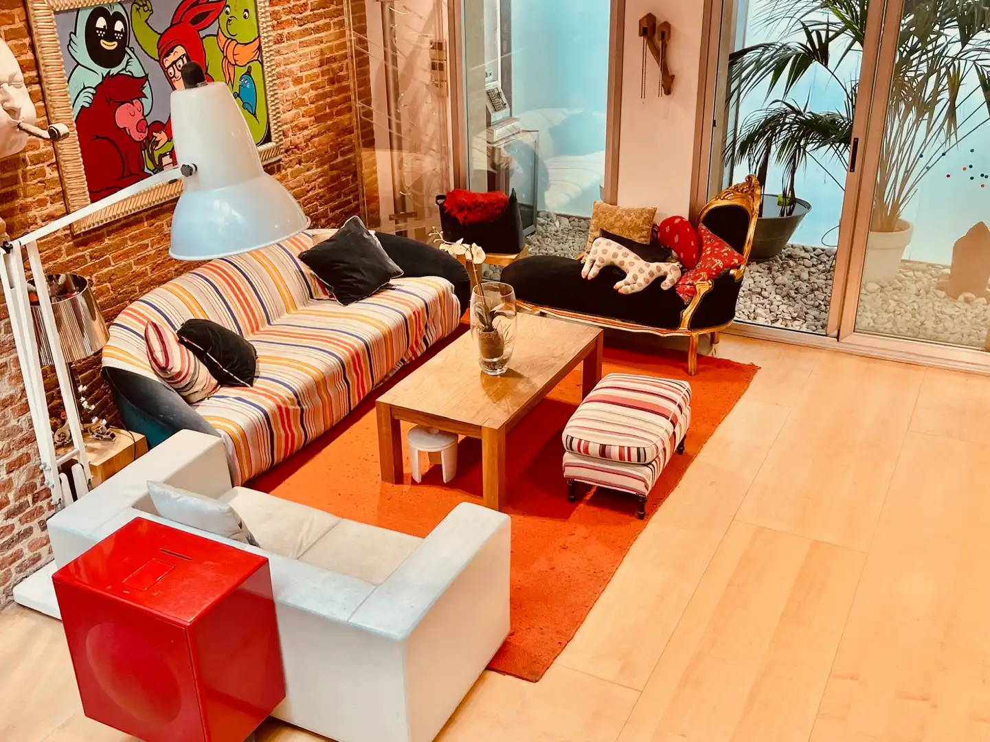 Wohnzimmer von Maisonette zur Miete in Madrid mit Klimaanlage, Heizung und Möbliert