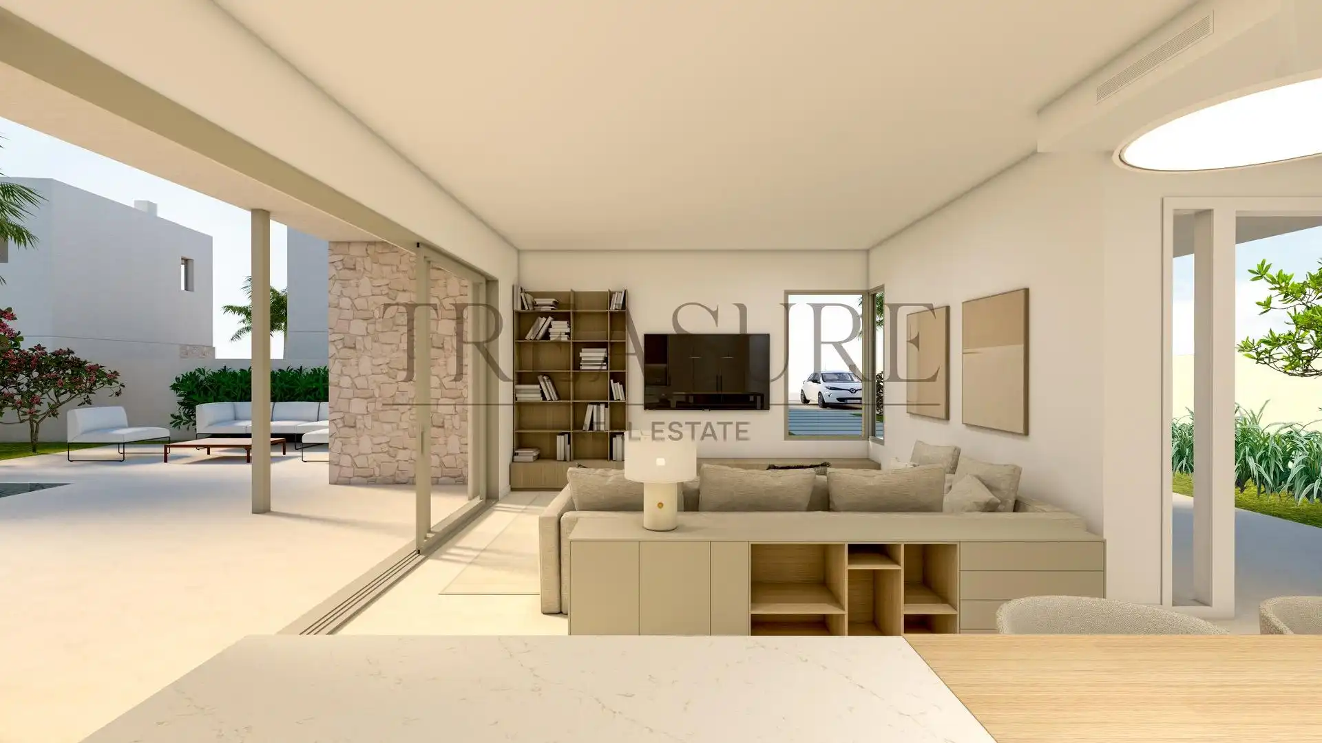 Sala d'estar de Casa o xalet en venda en Murcia amb Jardí privat, Terrassa i Piscina