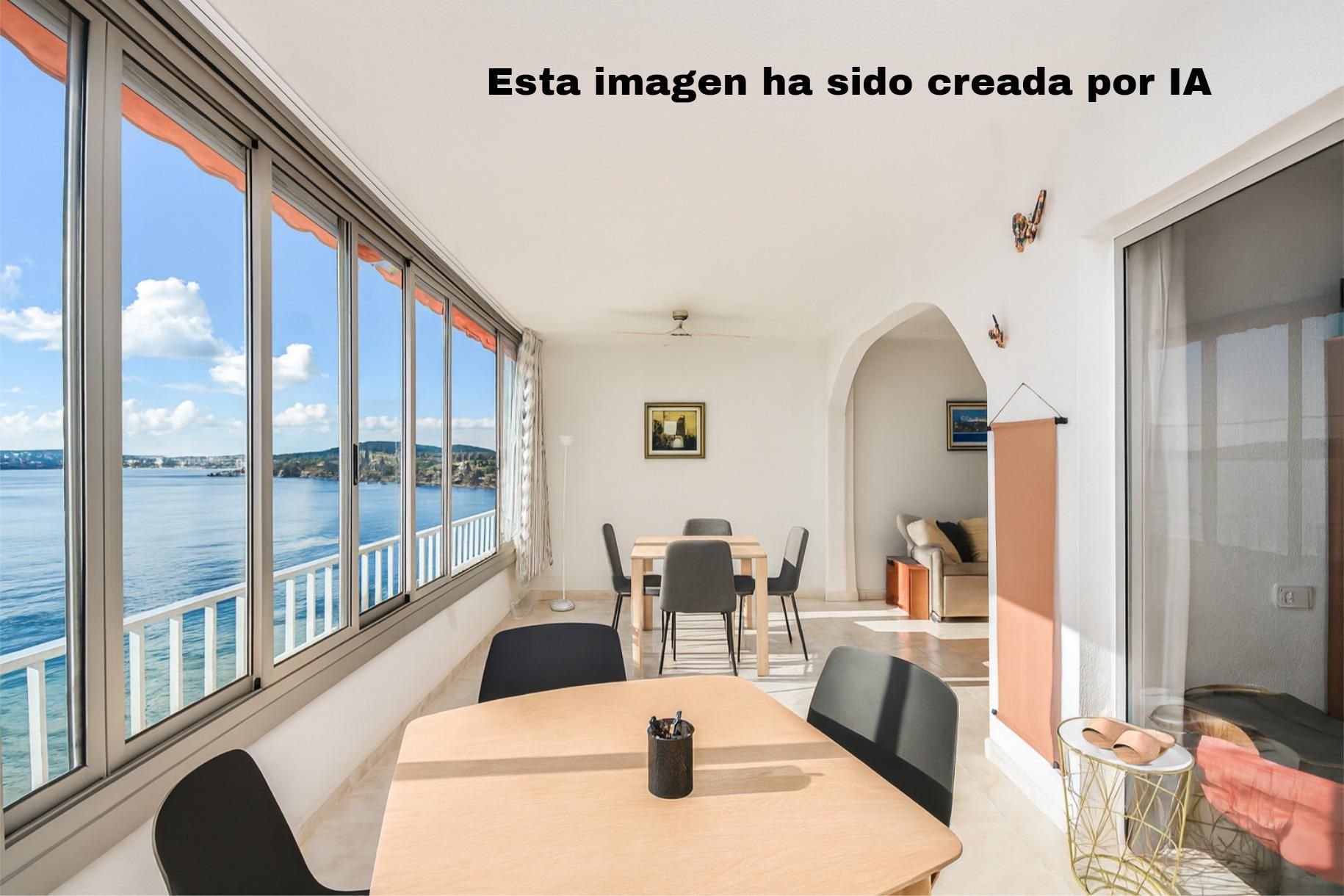 Menjador de Apartament en venda en Calvià amb Terrassa i Piscina comunitària