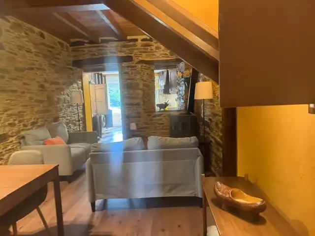 Sala d'estar de Finca rústica en venda en Vegadeo amb Calefacció, Jardí privat i Terrassa