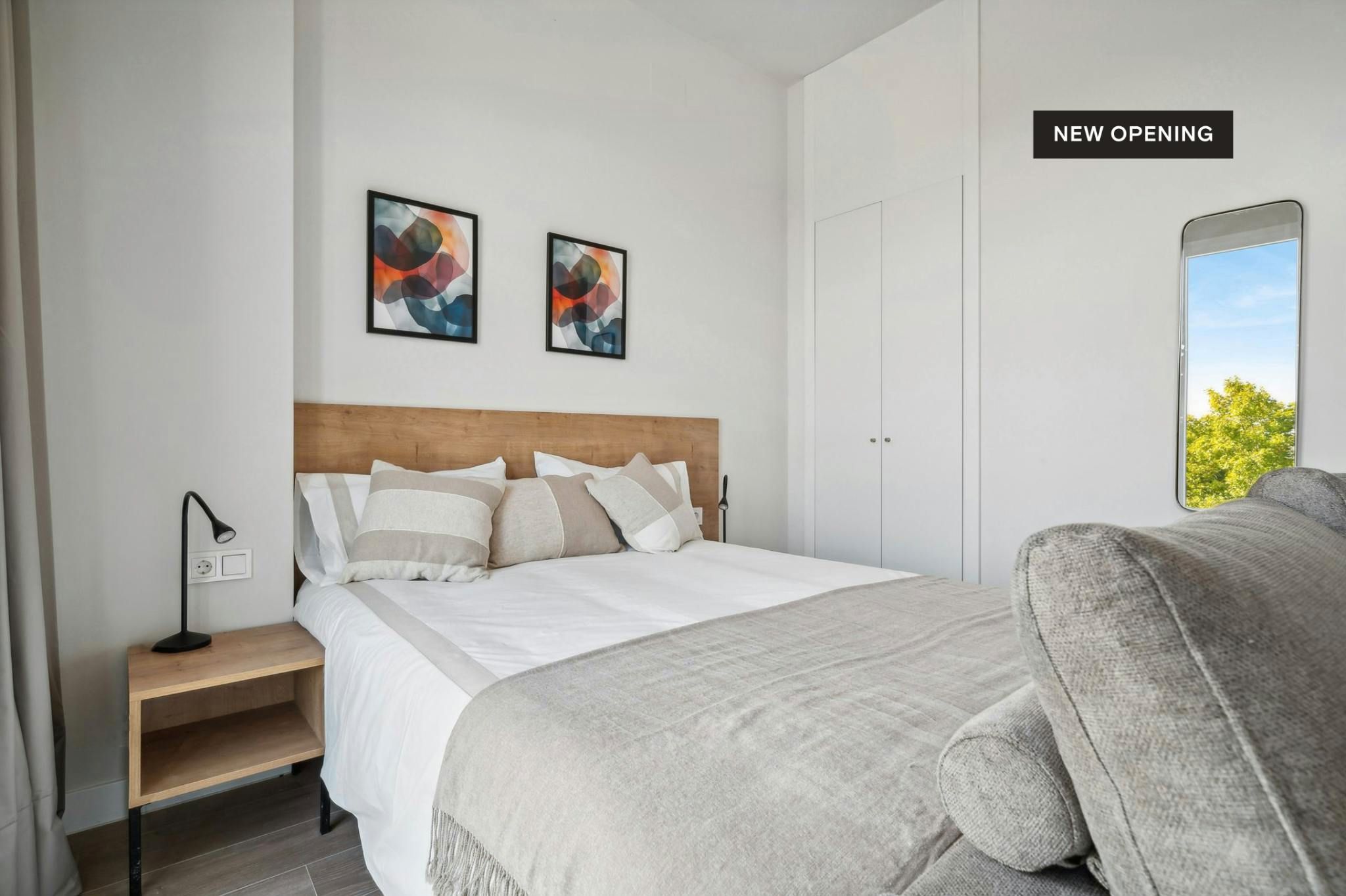 Bedroom of Flat for rent in  Madrid Capital  with Air Conditioner, Heating and Washing machine