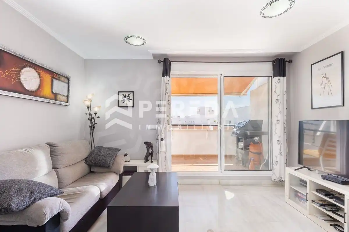 Wohnzimmer von Dachboden zum Verkauf in Roquetas de Mar mit Privatgarten, Terrasse und Abstellraum