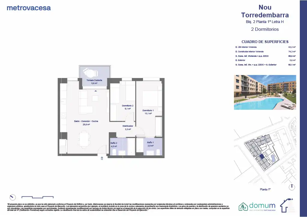 Flat with pool for sale in Hort de l’Oca y Begònia, imagen 2