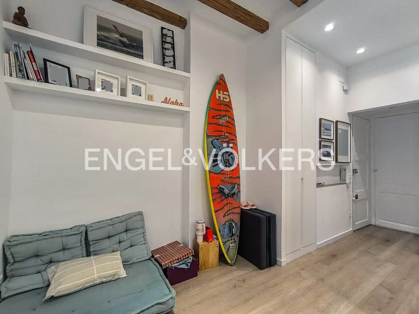 Sala de estar de Piso de alquiler en Barcelona con Aire acondicionado, Calefacción y Parquet