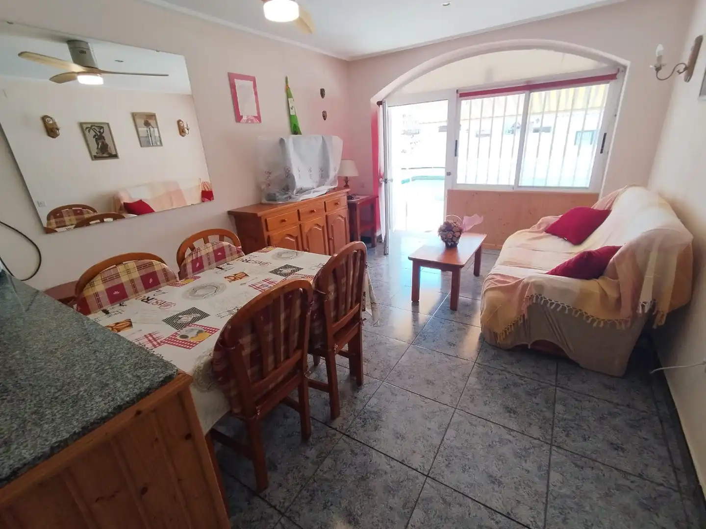 Sala d'estar de Apartament en venda en Alcanar amb Terrassa, Moblat i Forn