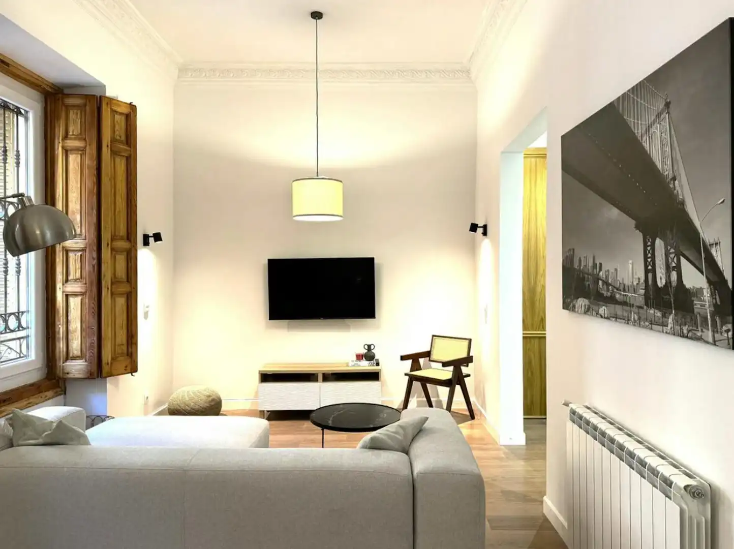 Wohnzimmer von Wohnung zur Miete in Madrid mit Klimaanlage, Heizung und Möbliert