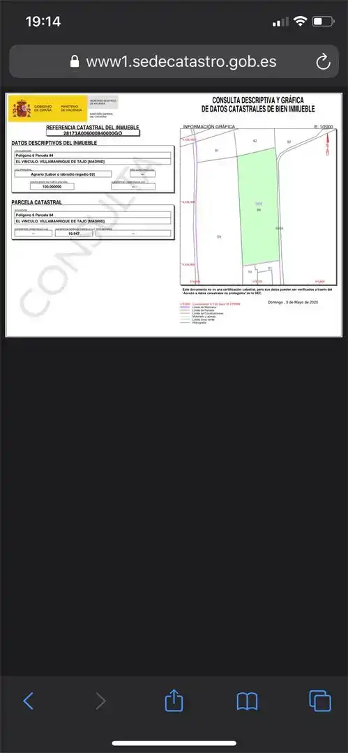 Terreno en venta en Villamanrique de Tajo