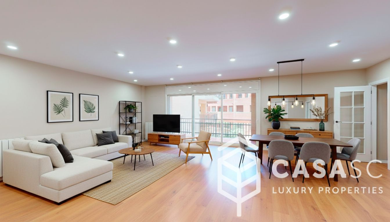 Sala d'estar de Pis en venda en Sant Cugat del Vallès amb Aire condicionat, Calefacció i Parquet