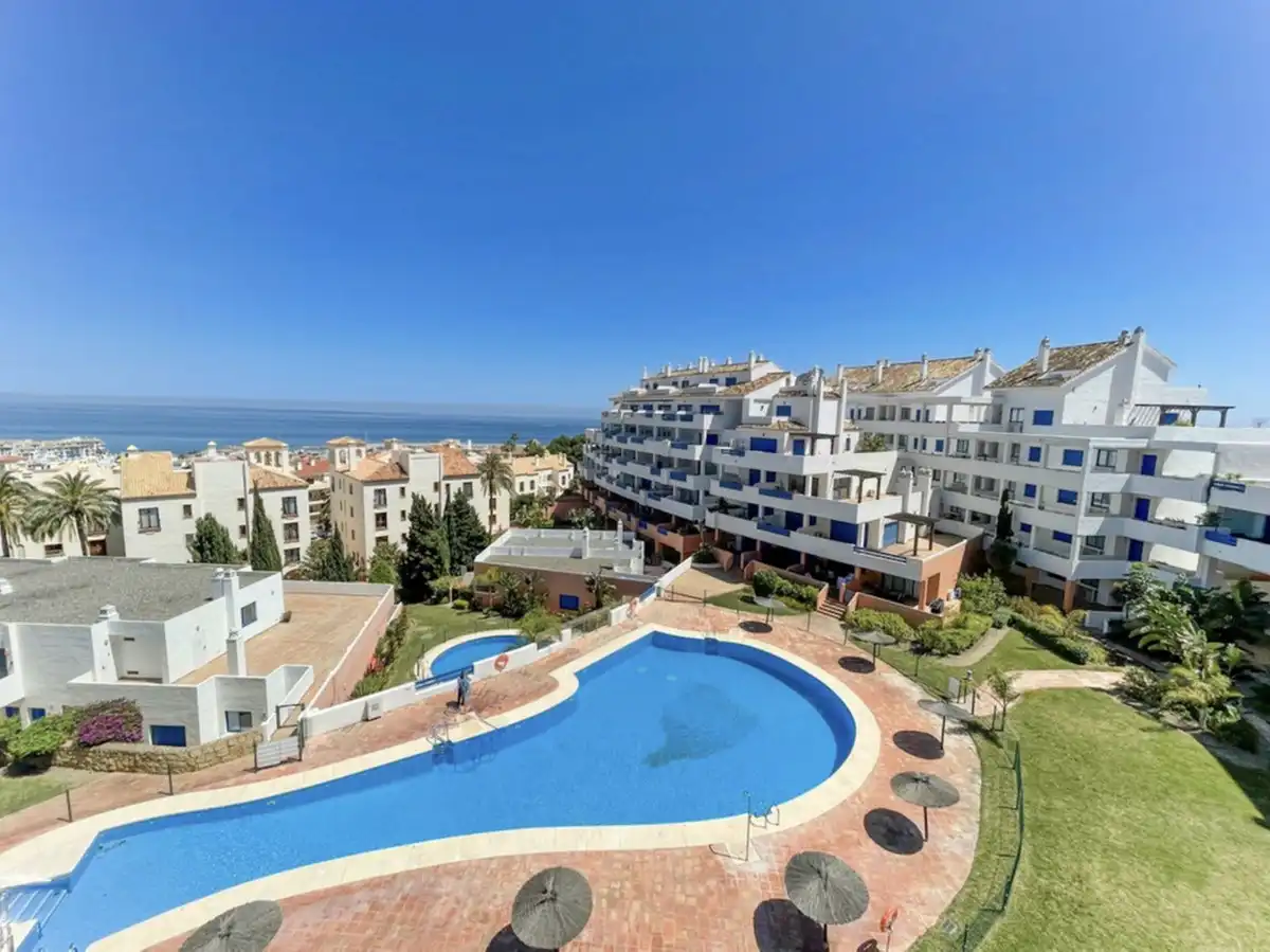 Exterior view of Duplexes for sale in Manilva  with Air Conditioner, Terrace and Community pool