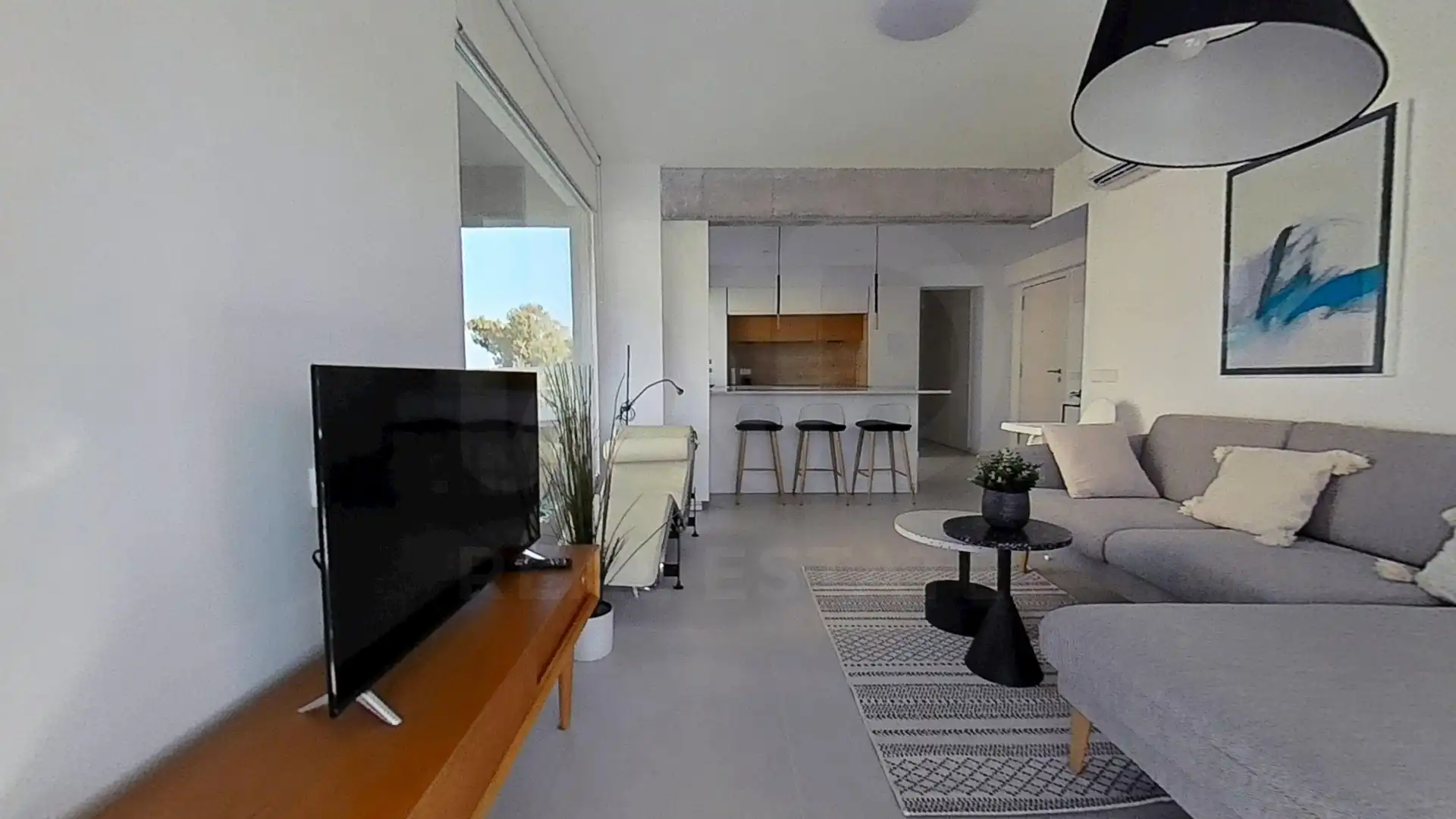 Wohnzimmer von Wohnung zur Miete in Benicasim / Benicàssim mit Klimaanlage, Terrasse und Schwimmbad