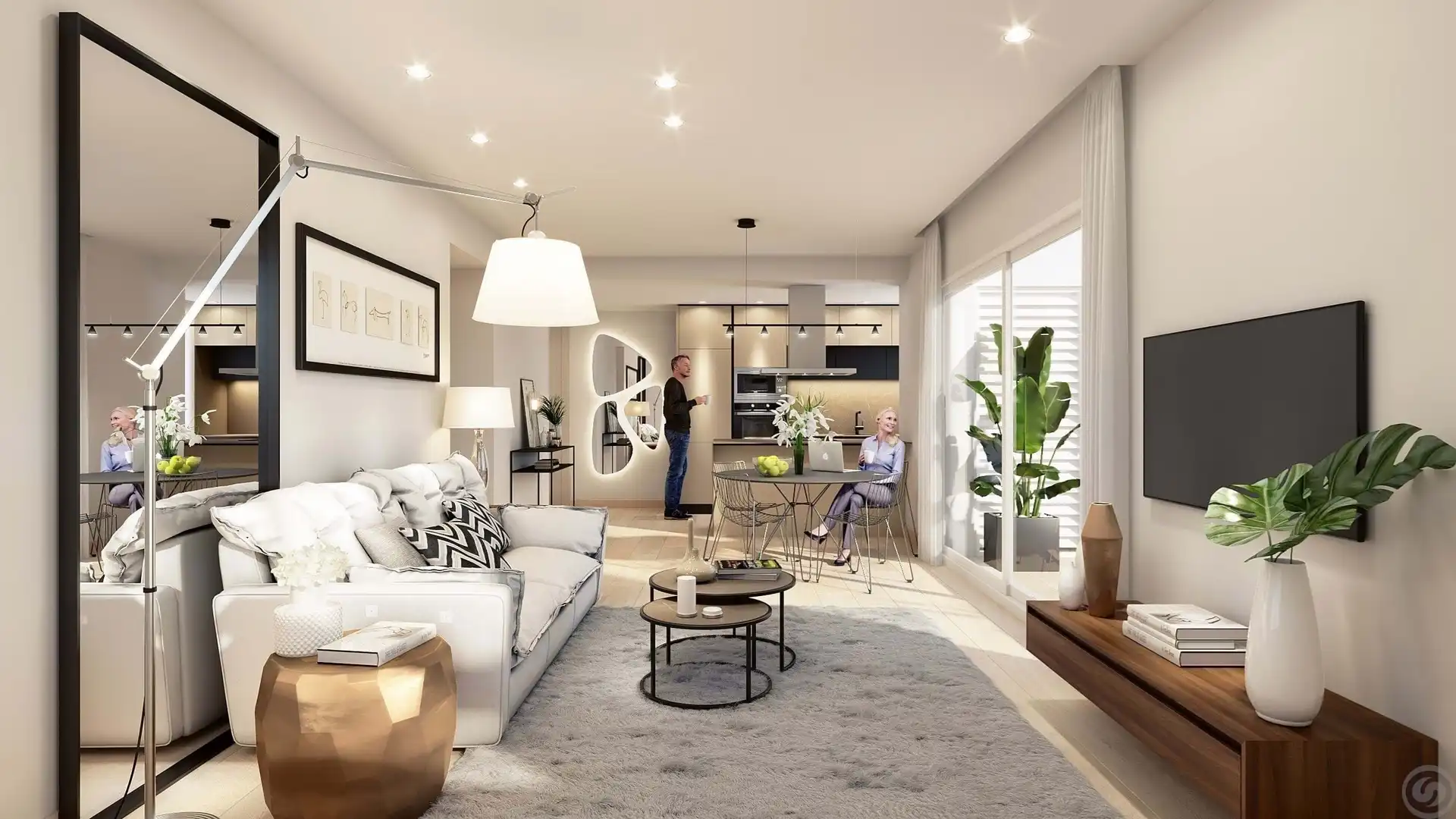 Wohnzimmer von Wohnung zum Verkauf in Algorfa mit Klimaanlage, Heizung und Terrasse
