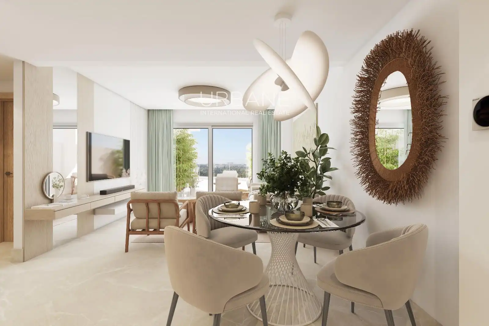 Comedor de Piso en venta en Mijas con Aire acondicionado, Terraza y Piscina