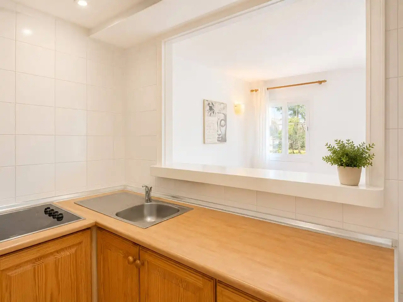 Küche von Wohnung zum Verkauf in Pollença mit Klimaanlage, Möbliert und Balkon