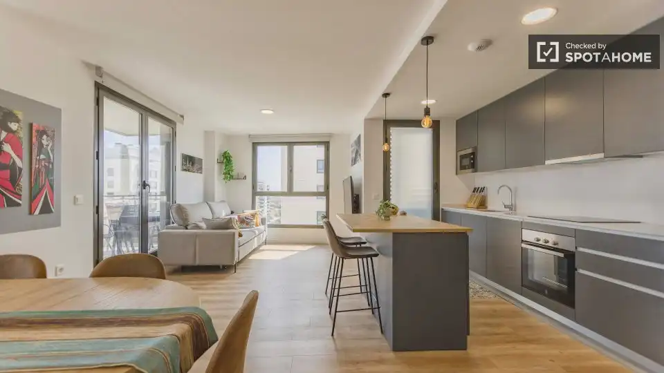 Sala de estar de Piso de alquiler en Valencia con Aire acondicionado, Calefacción y Amueblado