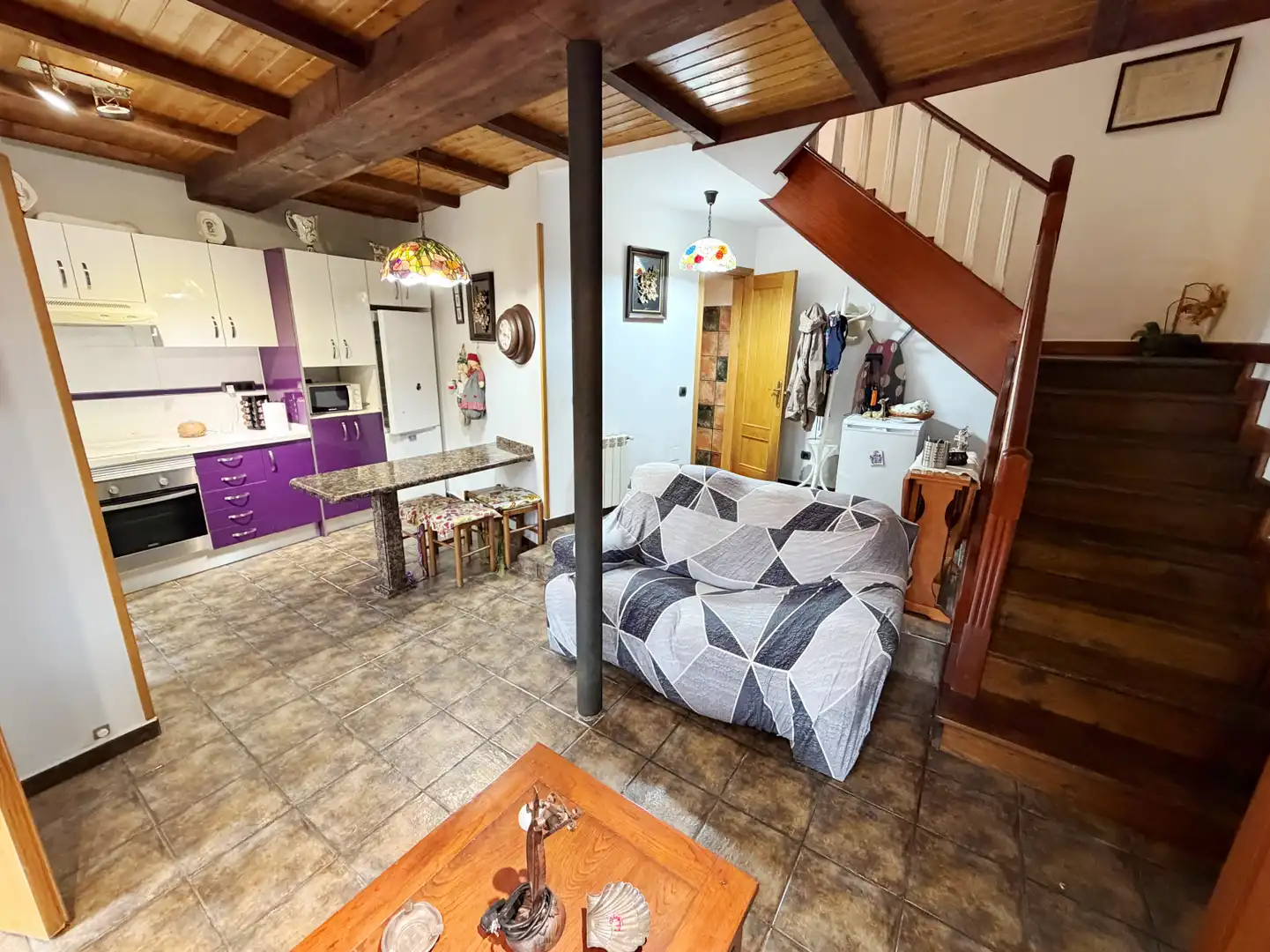 Sala de estar de Casa adosada en venta en Cabranes con Calefacción y Terraza