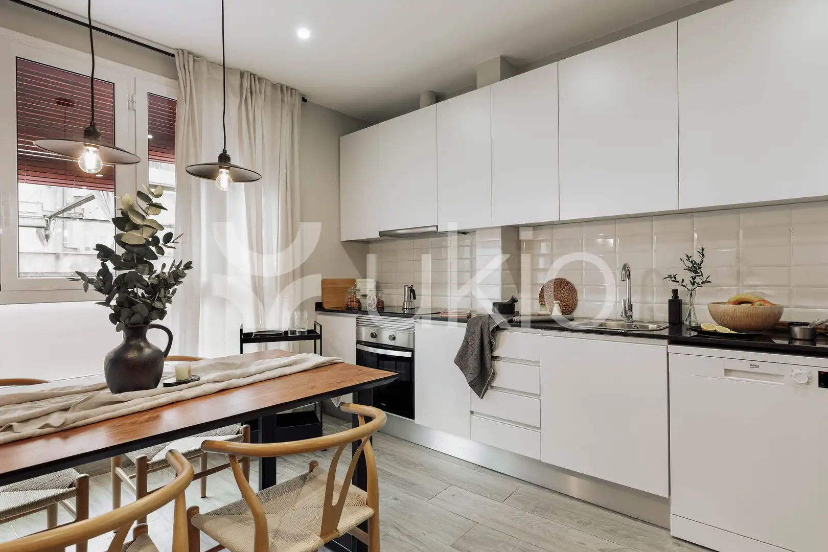 Kitchen of Apartments for rent in Barcelona  with Air Conditioner, Heating and Furnished