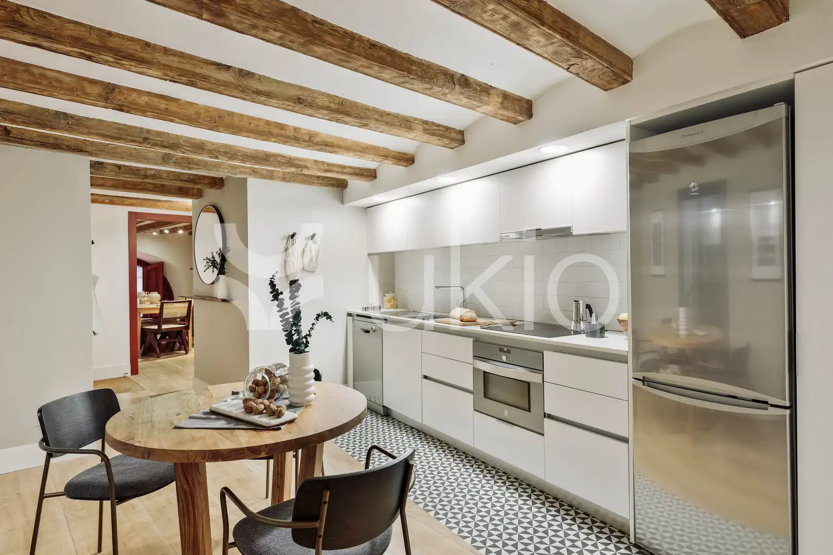 Cocina de Apartamento de alquiler en Barcelona con Aire acondicionado, Calefacción y Amueblado