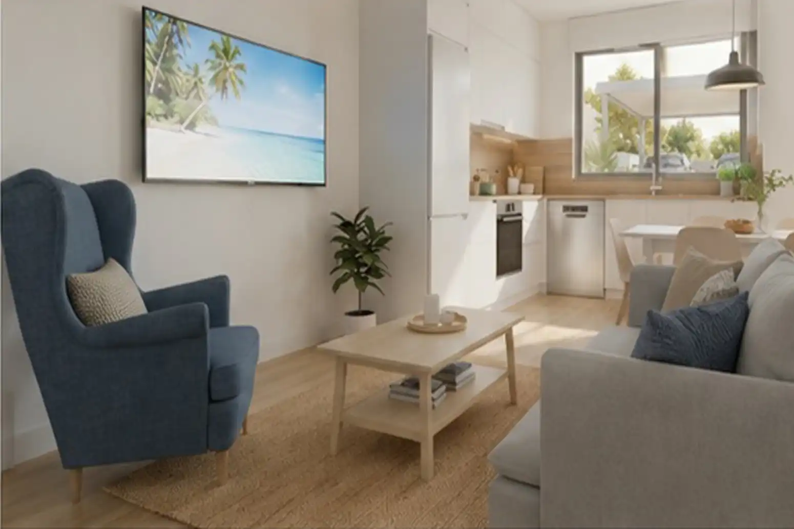 Sala de estar de Casa adosada en venta en Gandia con Calefacción y Terraza