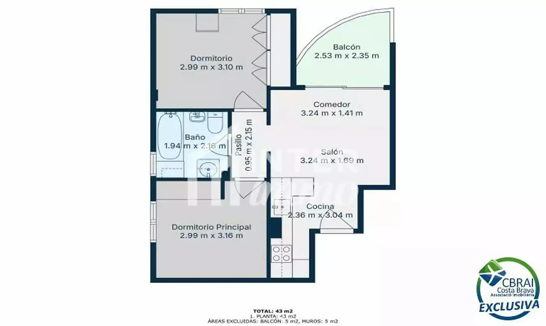 Flat for sale in Roses  with Air Conditioner and Terrace