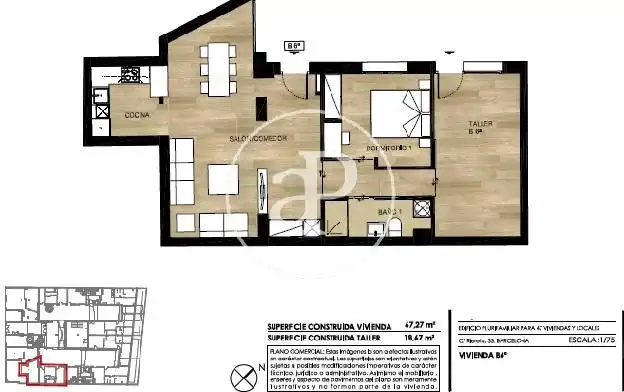Loft zum Verkauf in Barcelona mit Klimaanlage, Heizung und Privatgarten