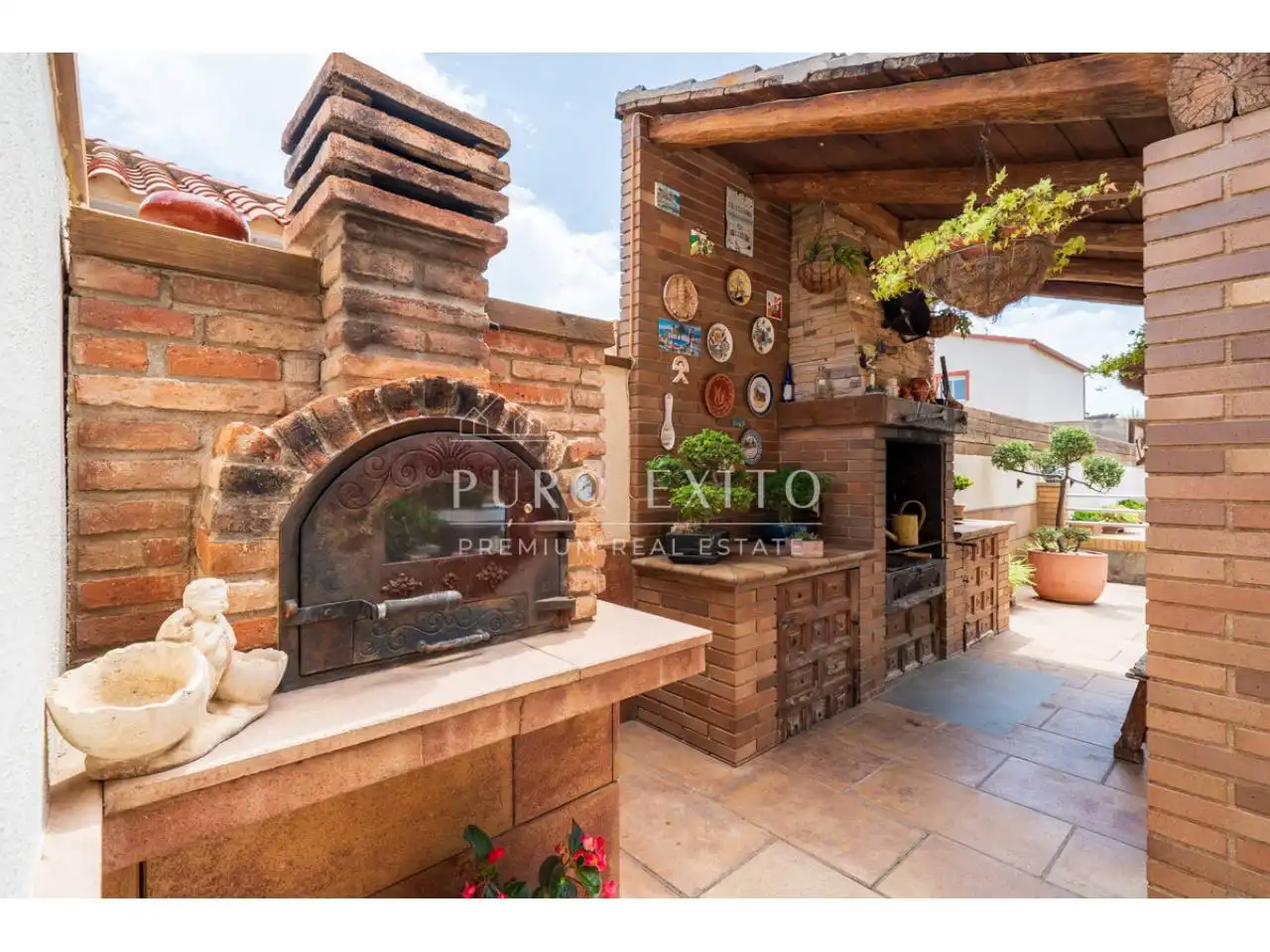 Terraza de Casa o chalet en venta en El Pla de Santa Maria con Aire acondicionado, Jardín privado y Terraza