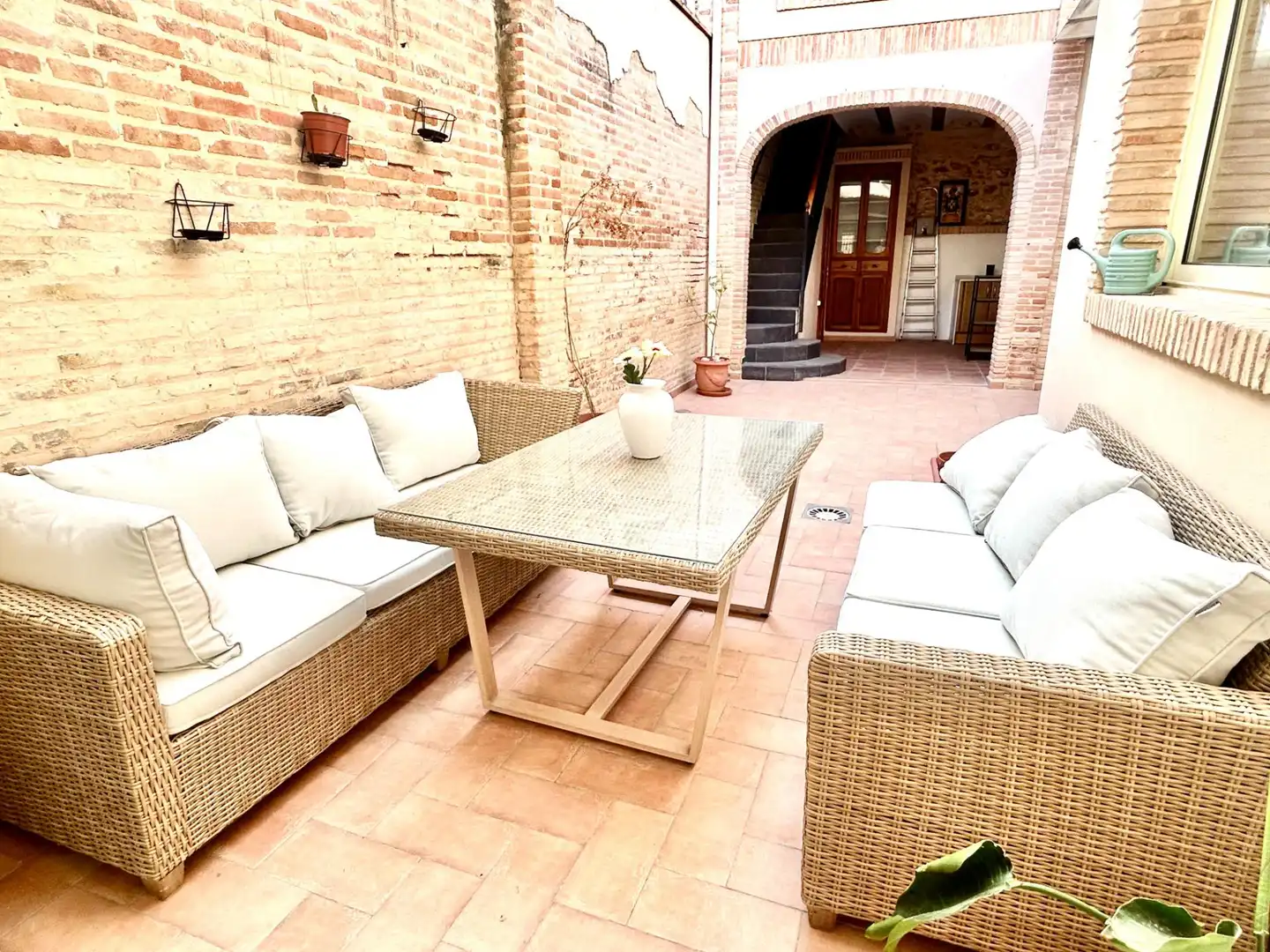 Terrasse von Haus oder Chalet zur Miete in Rafelbuñol / Rafelbunyol mit Klimaanlage, Heizung und Privatgarten