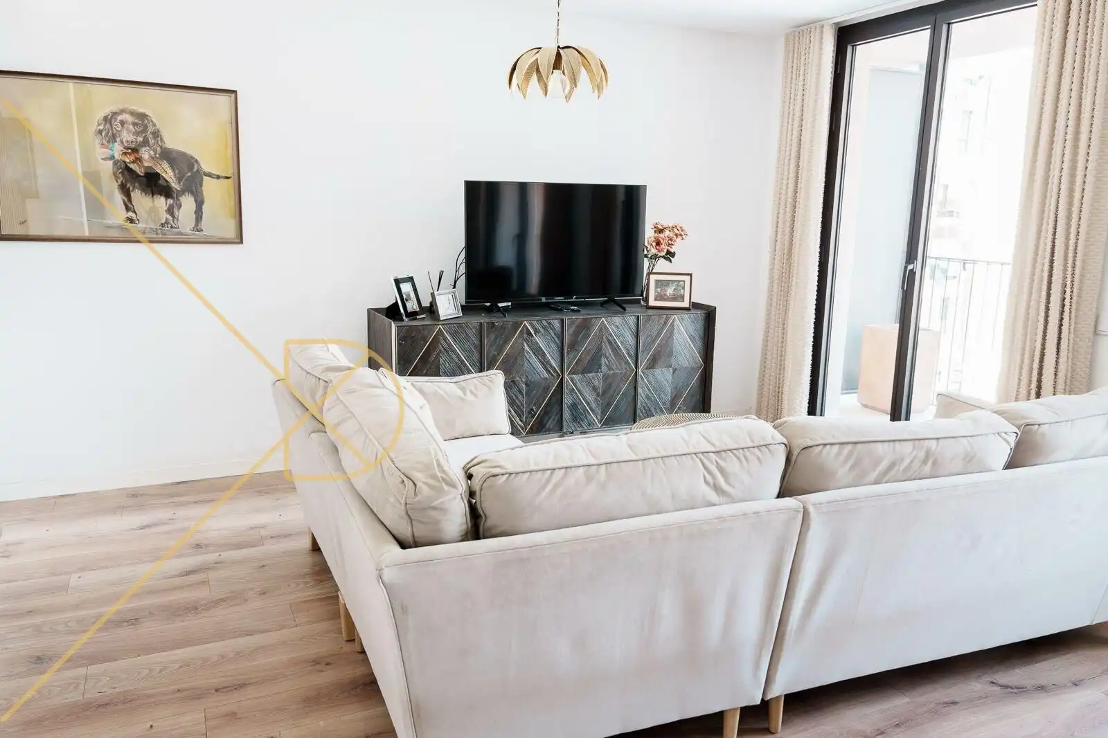 Wohnzimmer von Dachboden zum Verkauf in Barcelona mit Klimaanlage, Heizung und Parkett
