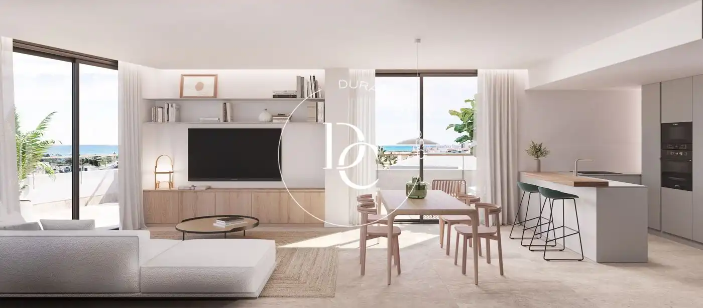 Sala d'estar de Dúplex en venda en Sitges amb Jardí privat, Terrassa i Traster
