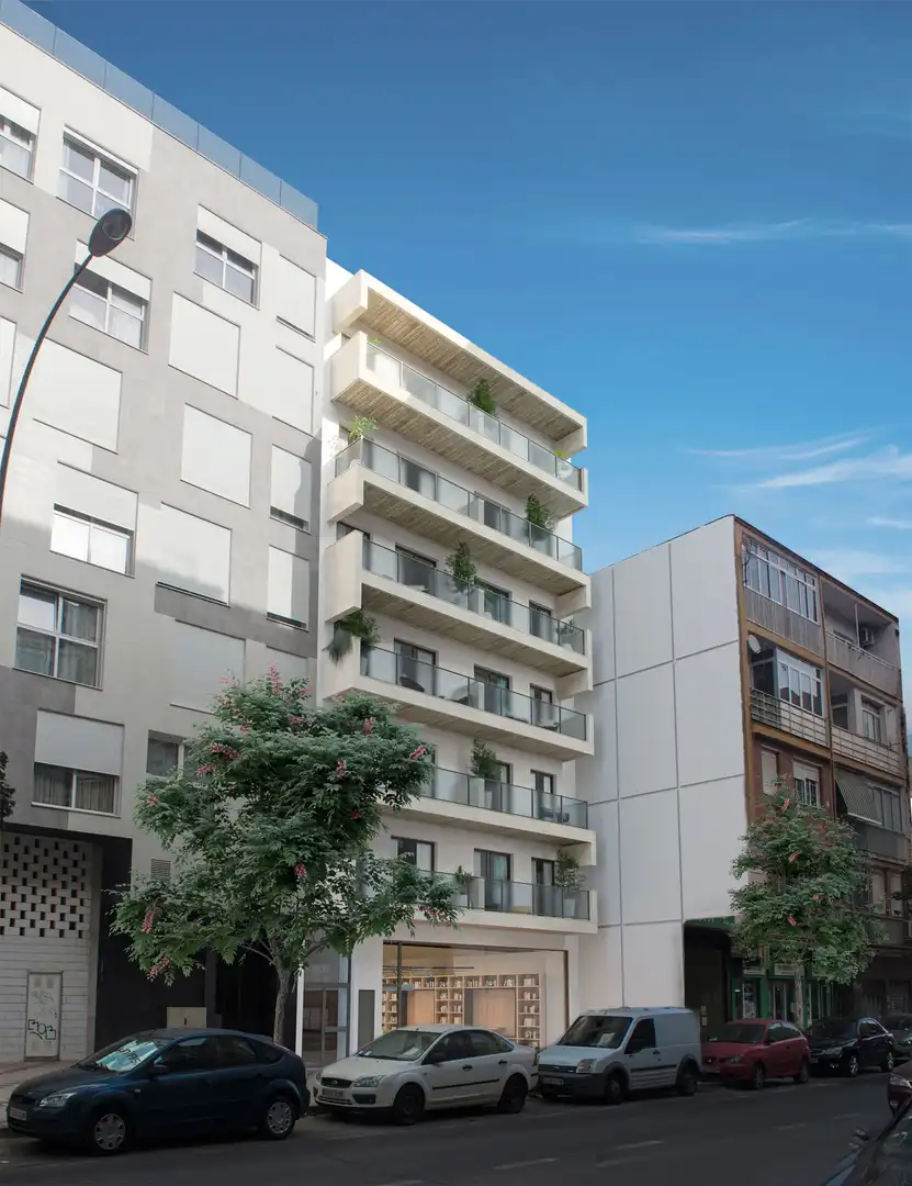 Außenansicht von Wohnungen zum Verkauf in Málaga mit Balkon