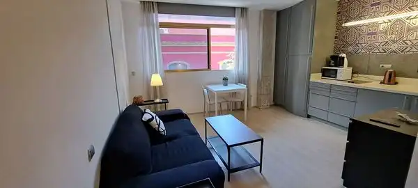 Sala d'estar de Pis de lloguer en Las Palmas de Gran Canaria amb Moblat