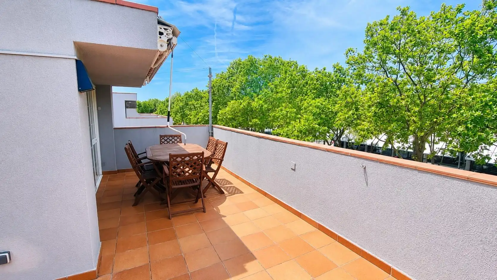 Terrasse von Maisonette zur Miete in Castell d'Aro, Platja d'Aro i s'Agaró mit Klimaanlage, Heizung und Terrasse