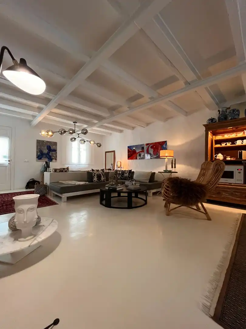Wohnzimmer von Country house zum Verkauf in Es Migjorn Gran mit Klimaanlage, Heizung und Privatgarten