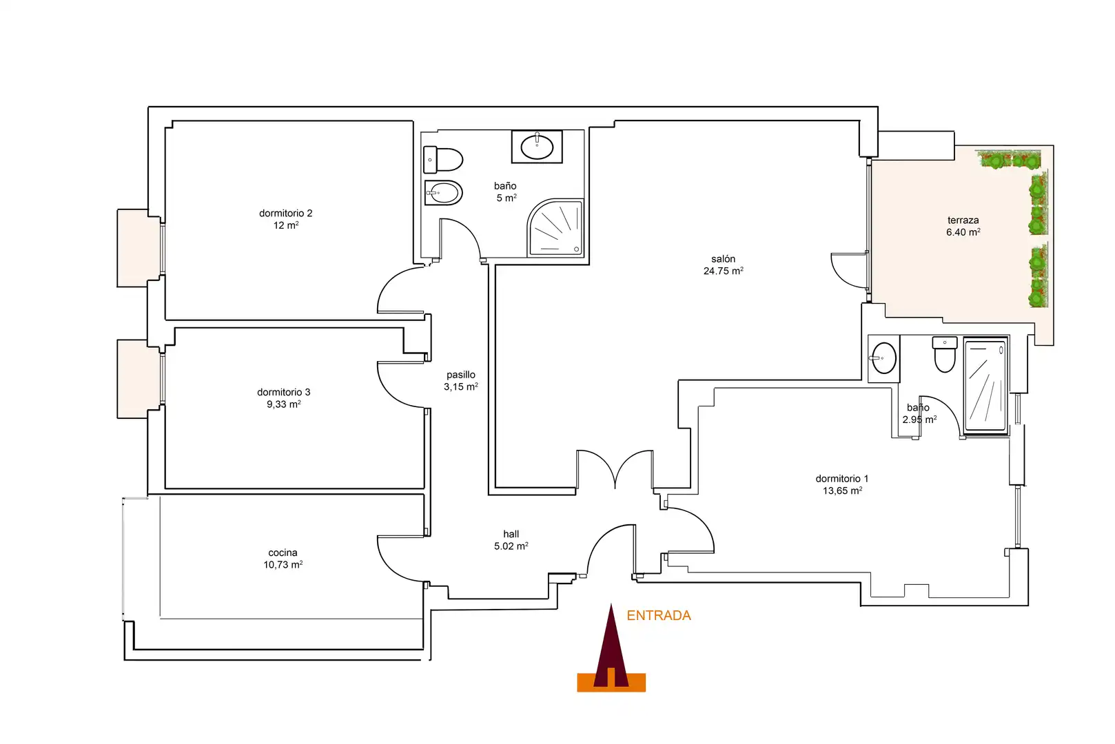 Wohnung zur Miete in Fuengirola mit Klimaanlage, Heizung und Privatgarten