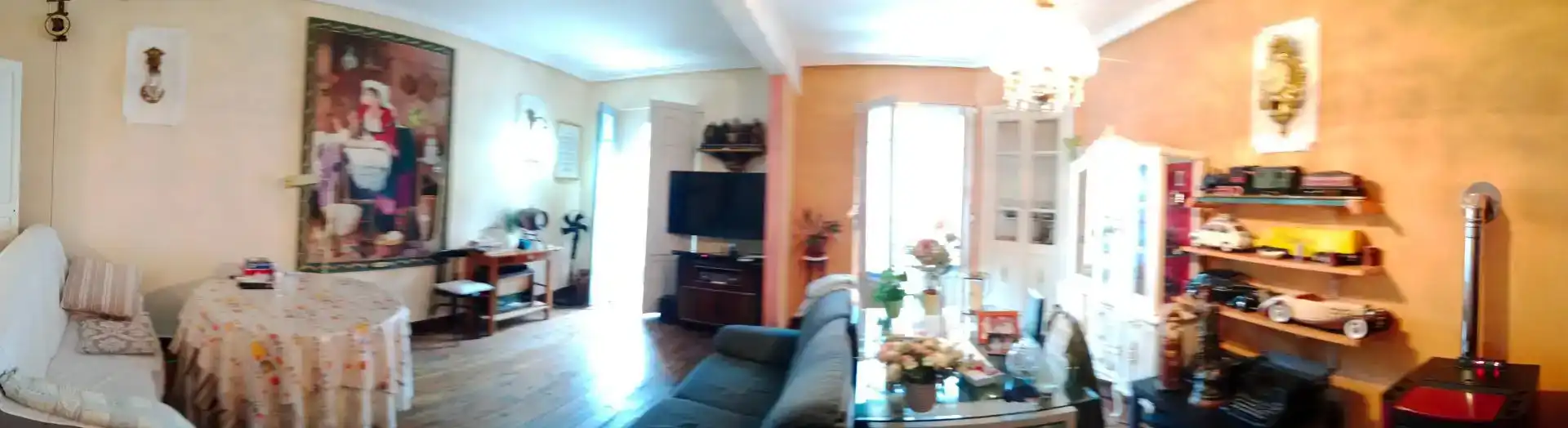 Living room of Flat for sale in A Peroxa   with Parquet flooring, Furnished and Oven