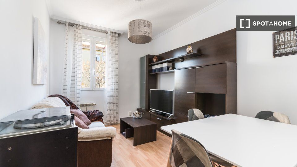 Sala d'estar de Pis de lloguer en  Madrid Capital amb Aire condicionat, Calefacció i Moblat