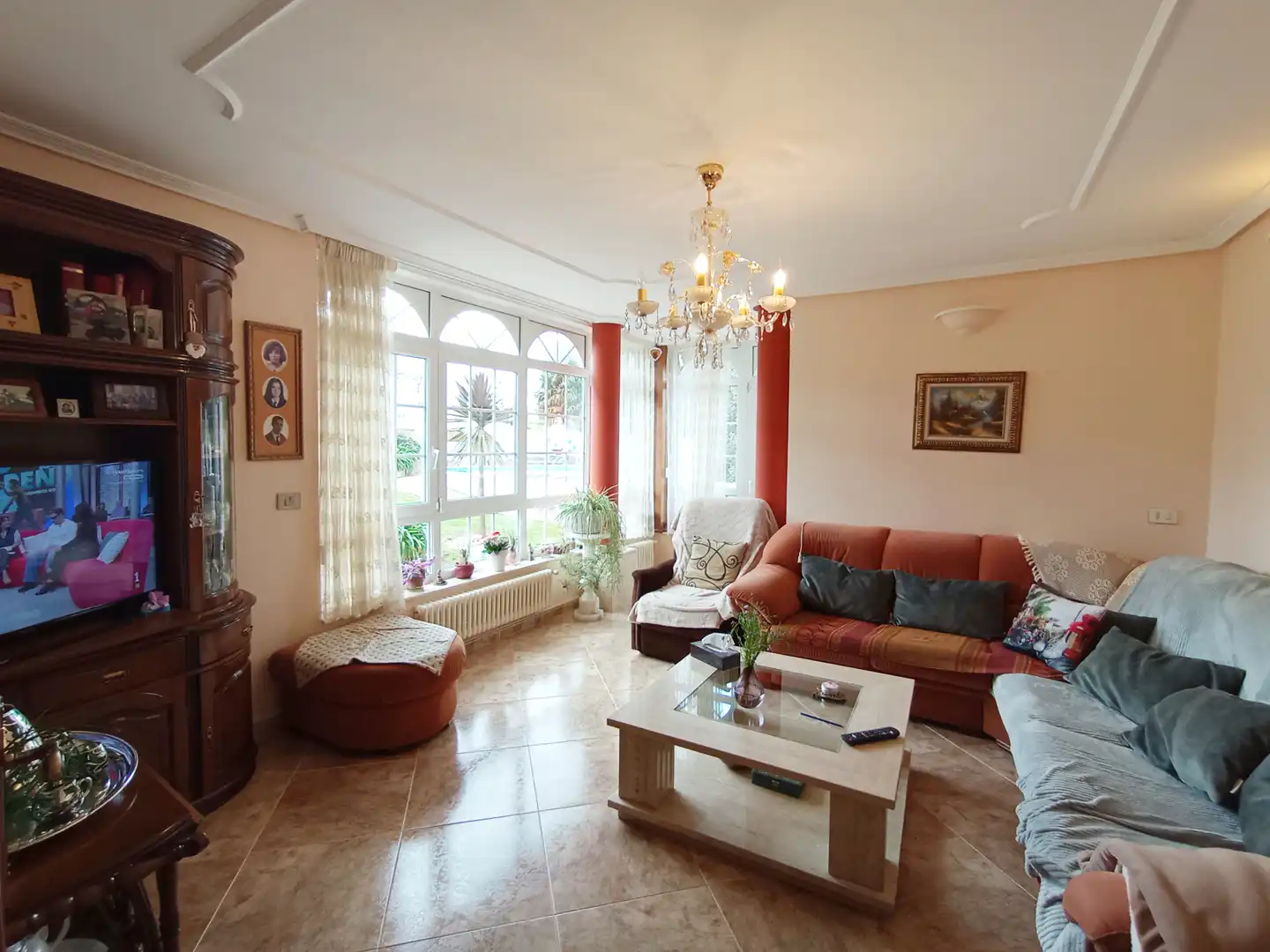 Living room of Houses for sale in Coirós  with Heating, Private garden and Parquet flooring
