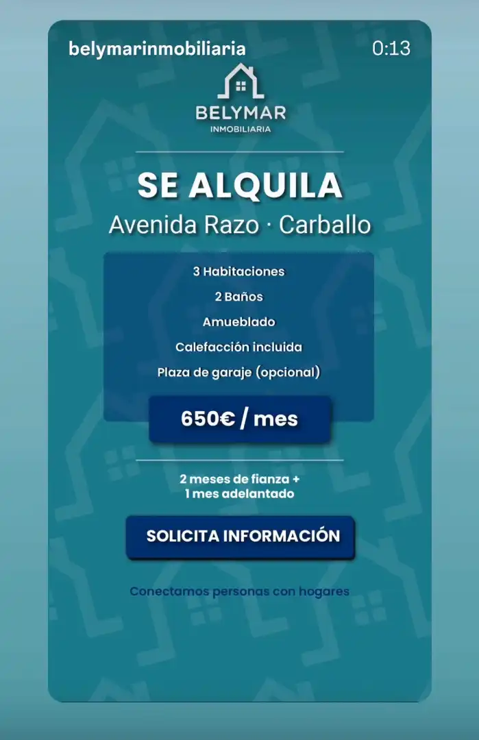 Parking of Flat for rent in Carballo  with Terrace and Furnished