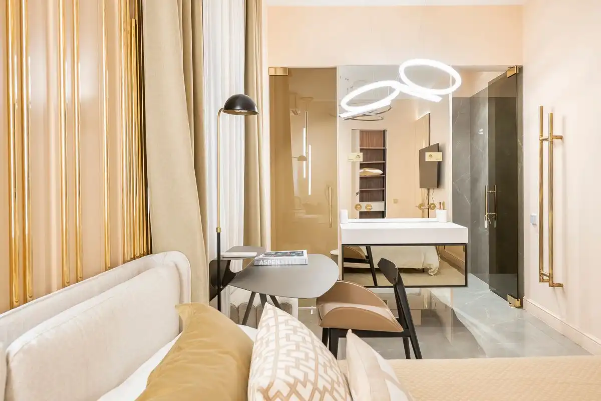 Schlafzimmer von Erdgeschoss zur Miete in Madrid mit Klimaanlage, Heizung und Terrasse