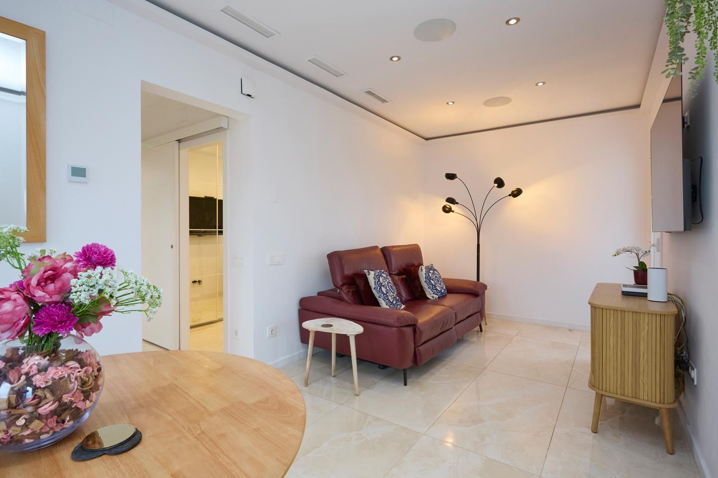 Sala d'estar de Pis de lloguer en  Barcelona Capital amb Aire condicionat i Moblat