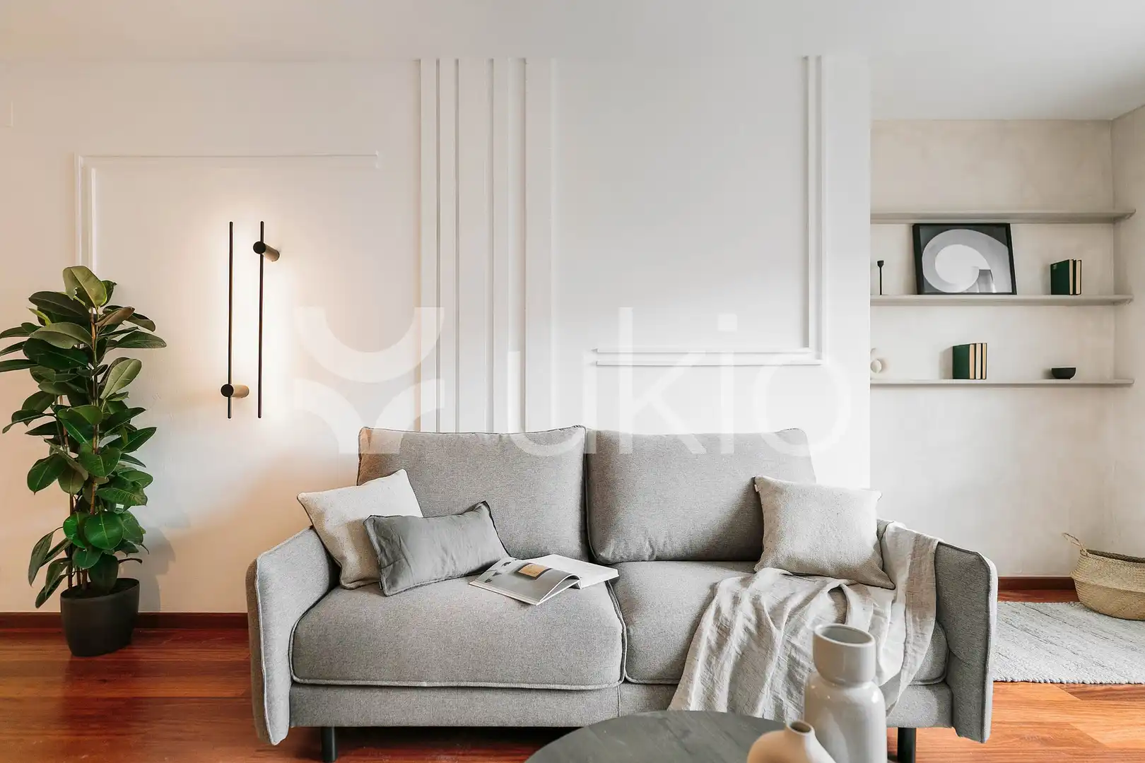 Sala de estar de Apartamento de alquiler en Barcelona con Aire acondicionado, Calefacción y Amueblado