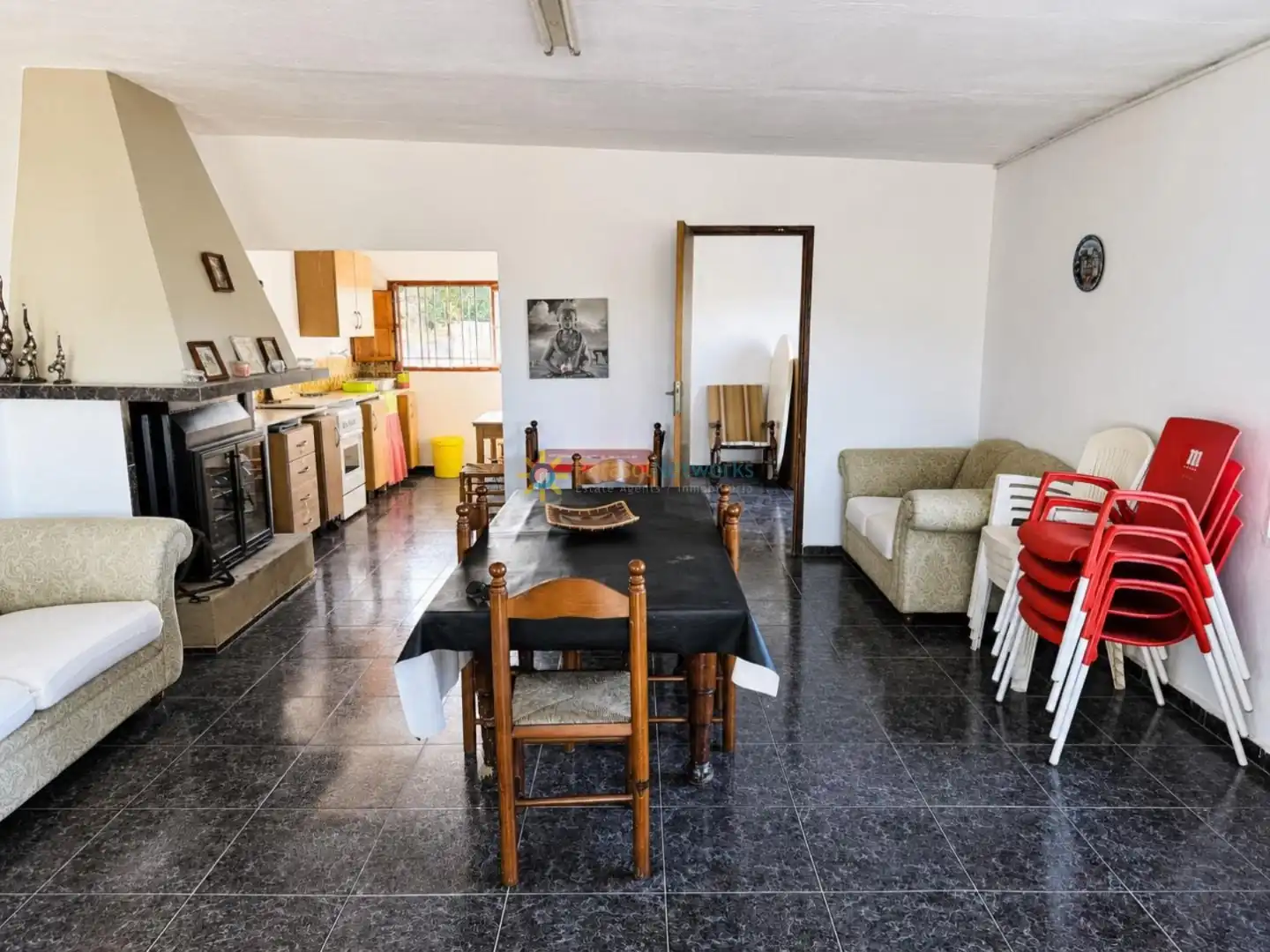 Menjador de Finca rústica en venda en Cotes amb Jardí privat, Terrassa i Piscina