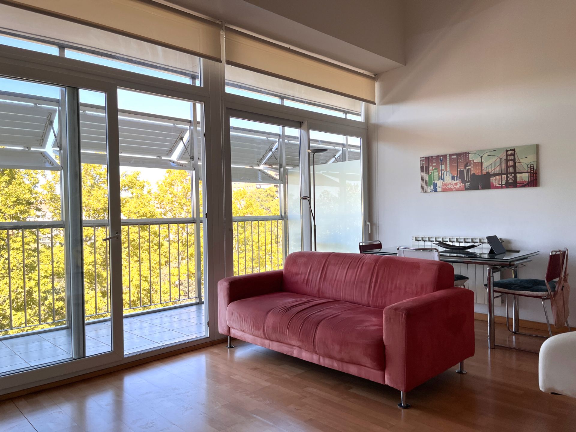 Sala d'estar de Pis de lloguer en Girona Capital amb Aire condicionat, Calefacció i Terrassa