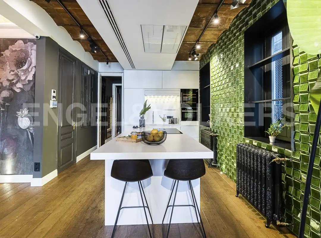 Cocina de Piso de alquiler en Barcelona con Aire acondicionado, Calefacción y Parquet